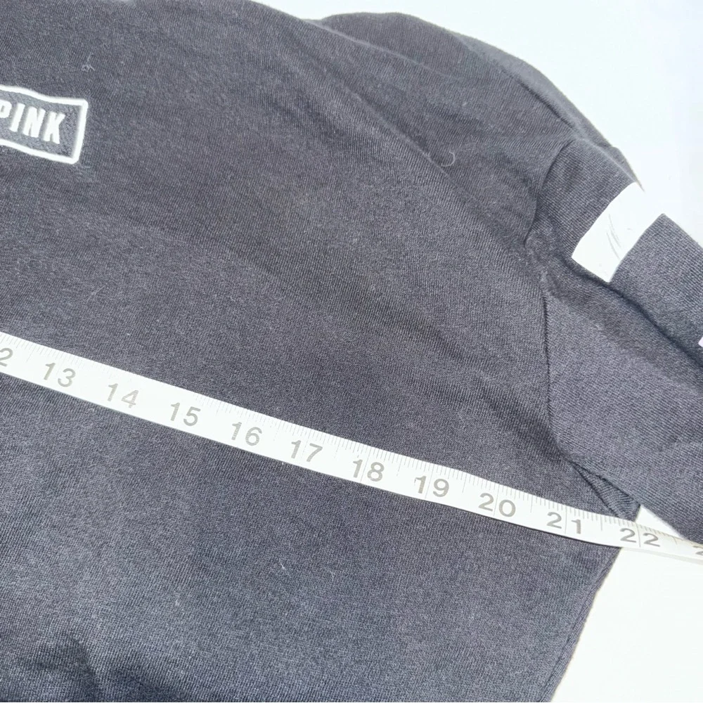 Victoria’s Secret Pink Brand Black Crop Hoodie Sweatshirt Women’s Chic Y2K‎ 90’s - Picture 9 of 9